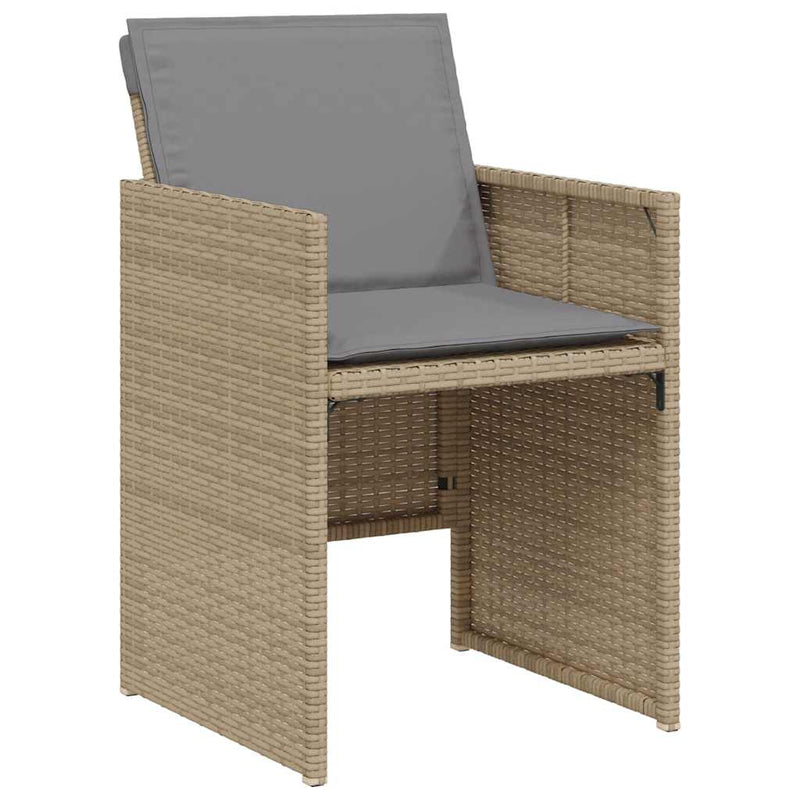 Set bistro cu perne, 3 piese, bej combinat, poliratan