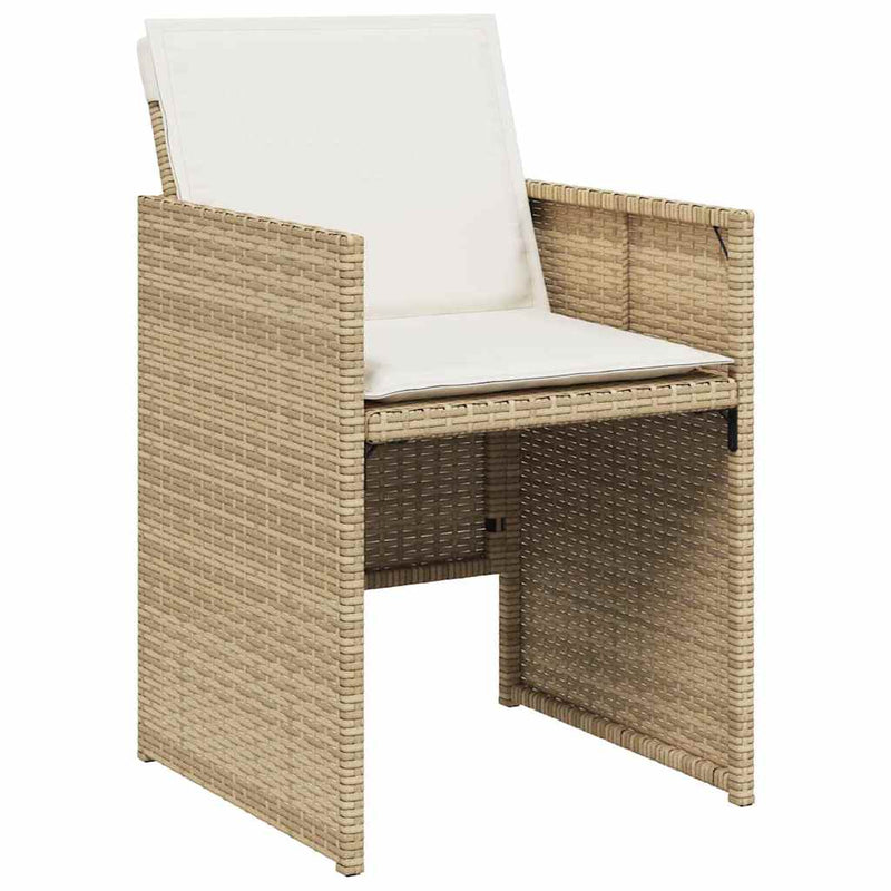 Set mobilier de grădină cu perne, 5 piese, bej, poliratan