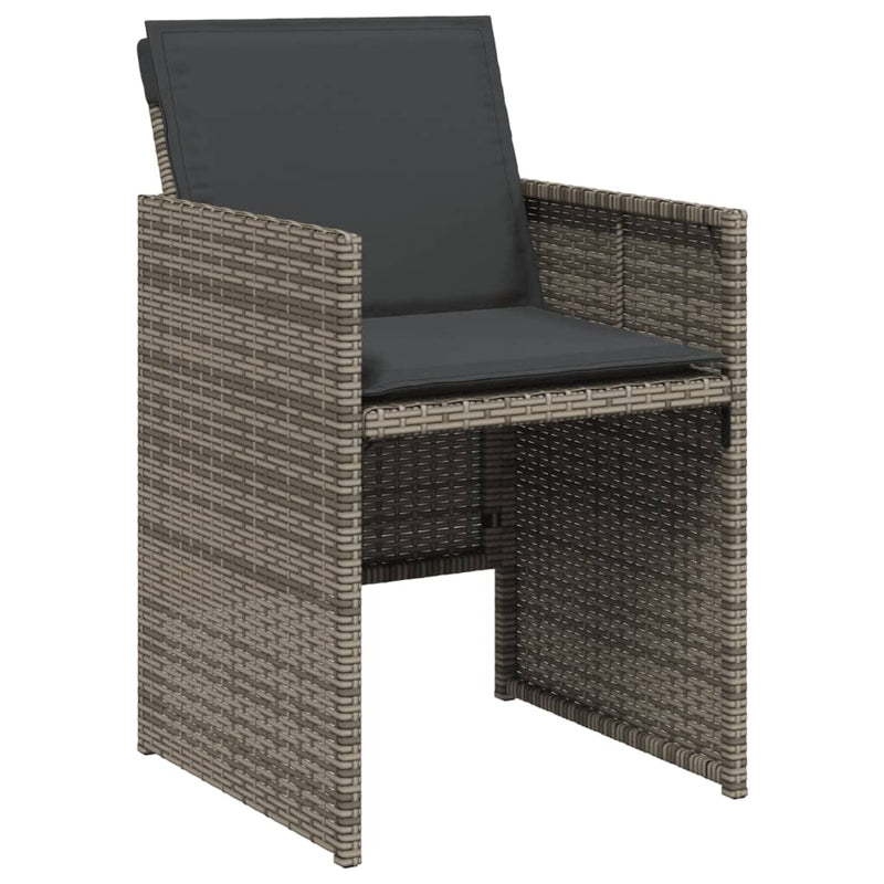 Set mobilier de grădină cu perne, 5 piese, gri, poliratan