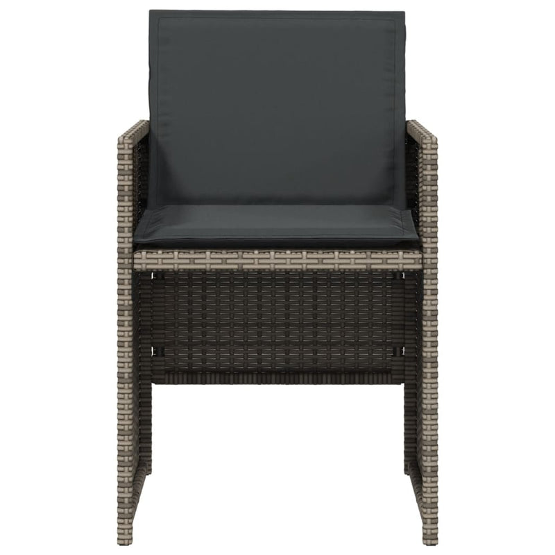 Set mobilier de grădină cu perne, 5 piese, gri, poliratan