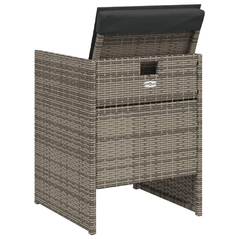 Set mobilier de grădină cu perne, 5 piese, gri, poliratan