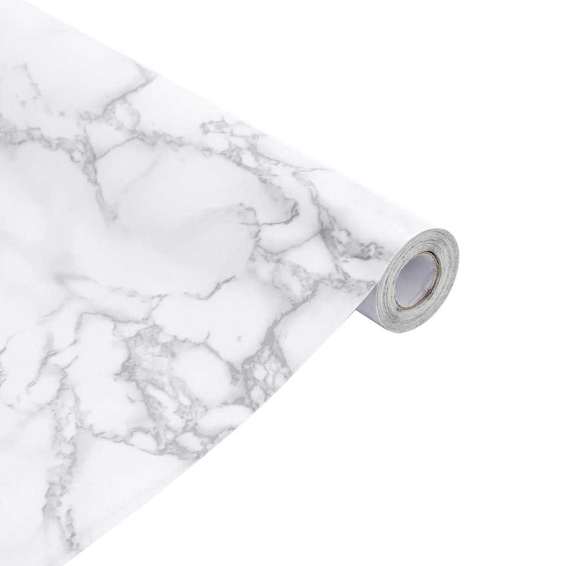 Autocolant pentru mobilier, alb marmură, 90x500 cm, PVC