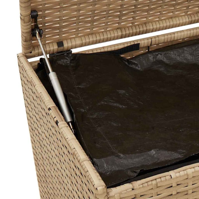 Ladă depozitare de grădină, bej combinat, 190 L, poliratan