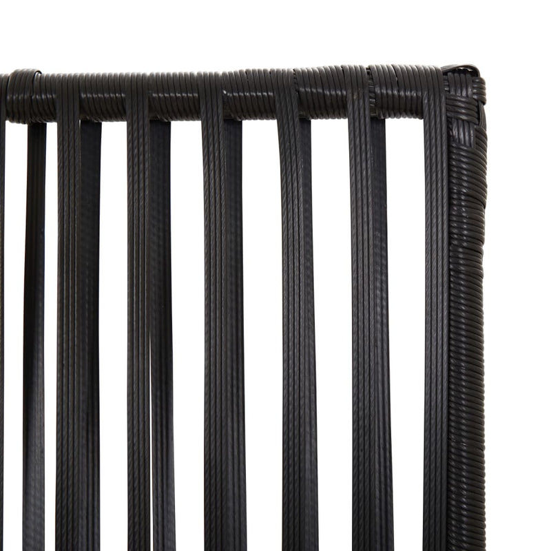 Separator de cameră cu 5 panouri, negru, poliratan