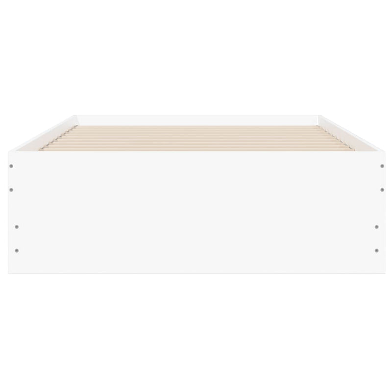 Cadru de pat cu sertare, alb, 90x200 cm, lemn prelucrat