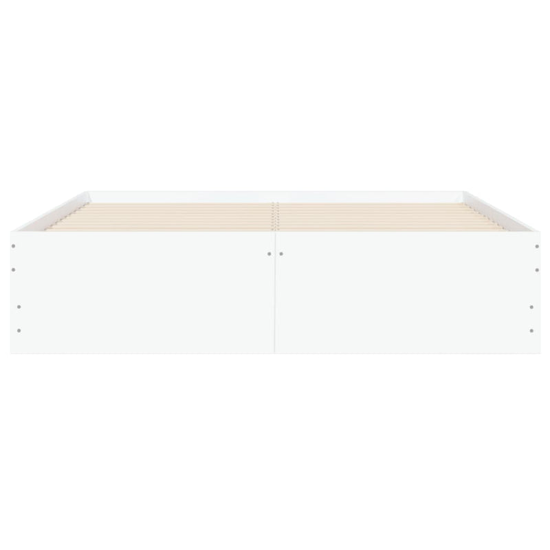 Cadru de pat cu sertare, alb, 120x190 cm, lemn prelucrat