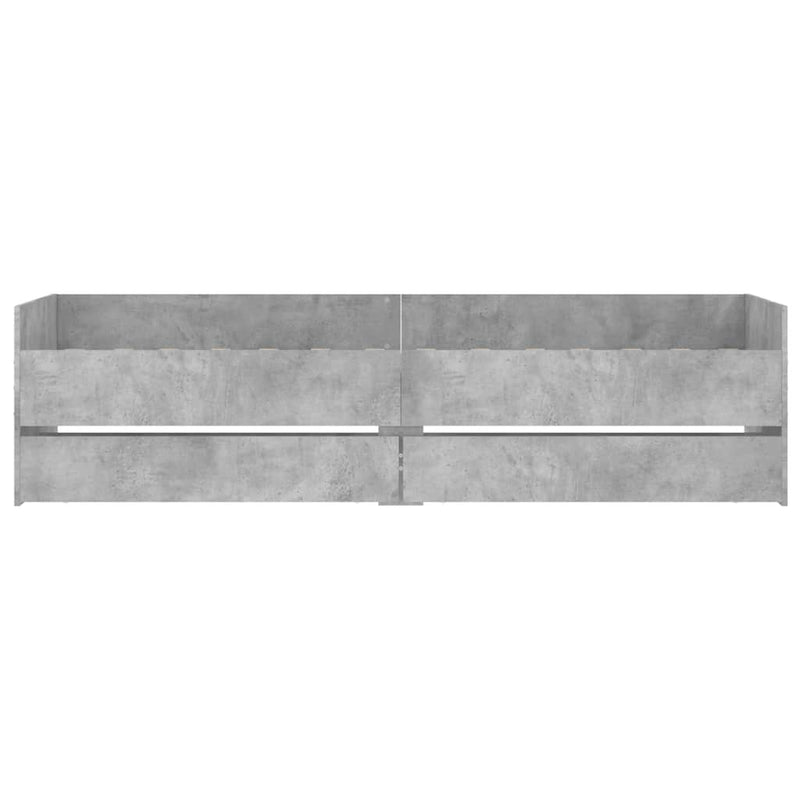 Cadru de pat cu sertare, gri beton, 90x200 cm