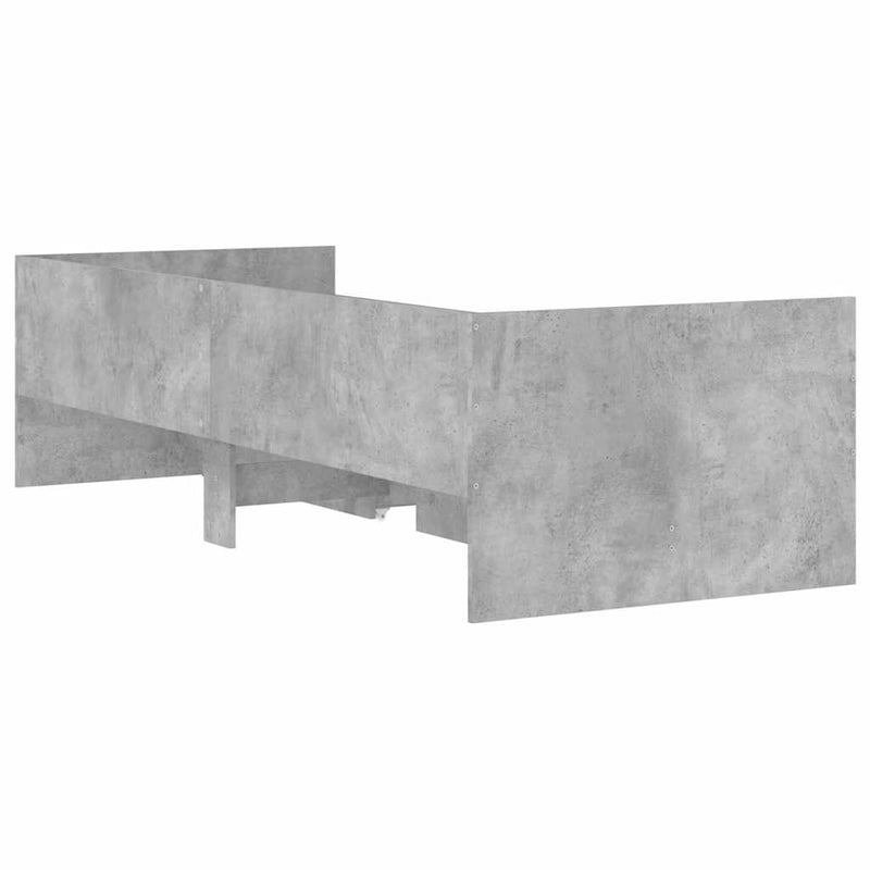 Cadru de pat cu sertare, gri beton, 90x200 cm