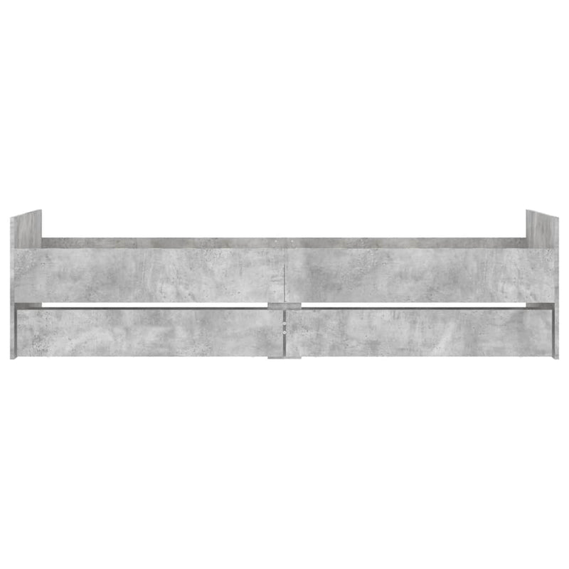 Cadru de pat cu sertare, gri beton, 100x200 cm