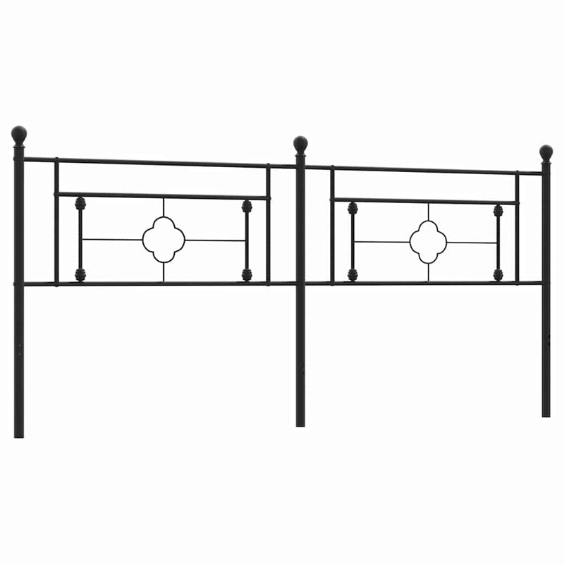 Tăblie de pat de schimb metalică, negru, 200 cm