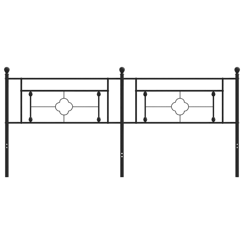 Tăblie de pat de schimb metalică, negru, 200 cm