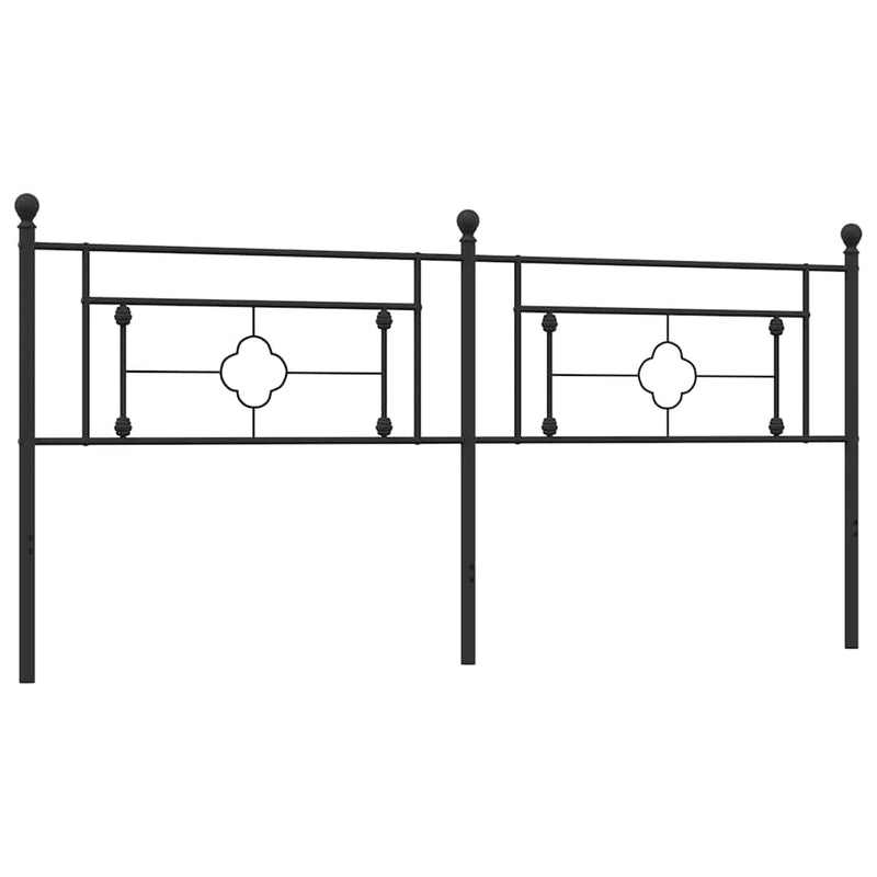 Tăblie de pat de schimb metalică, negru, 200 cm