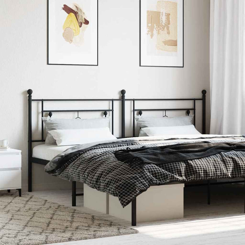 Tăblie de pat de schimb metalică, negru, 200 cm