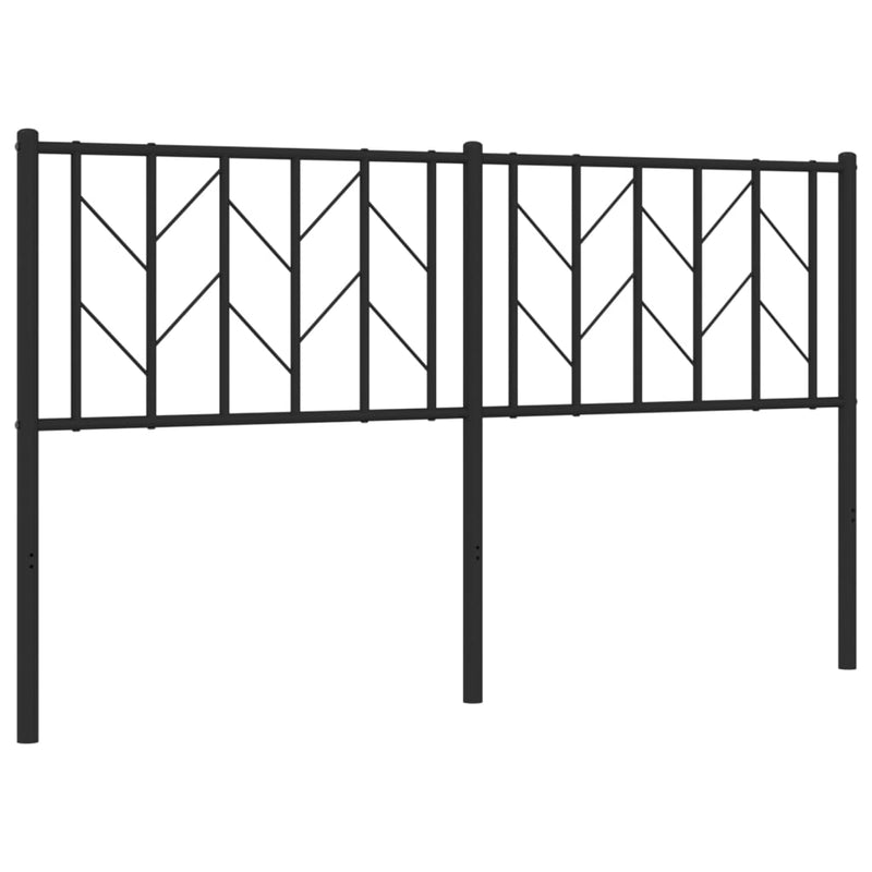 Tăblie de pat de schimb metalică, negru, 150 cm