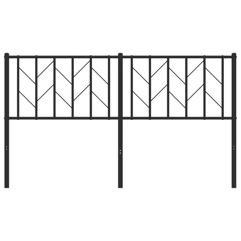Tăblie de pat de schimb metalică, negru, 150 cm