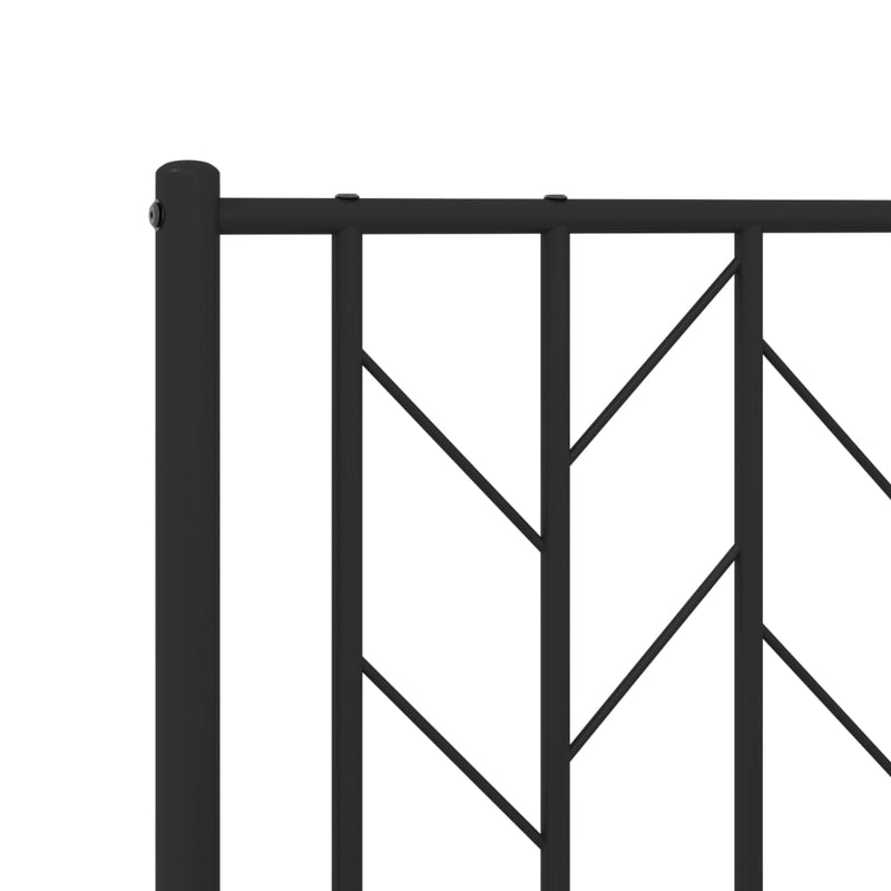 Tăblie de pat de schimb metalică, negru, 150 cm