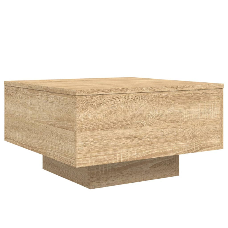 Măsuță de cafea cu lumini LED, stejar sonoma, 55x55x31 cm