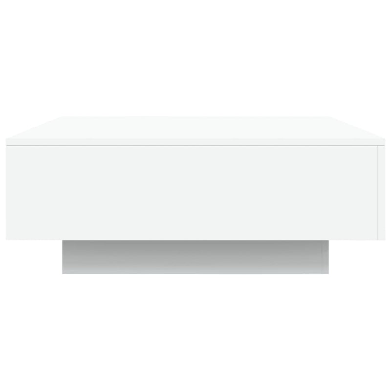 Măsuță de cafea cu lumini LED, alb, 80x80x31 cm