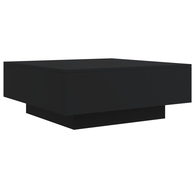Măsuță de cafea cu lumini LED, negru, 80x80x31 cm