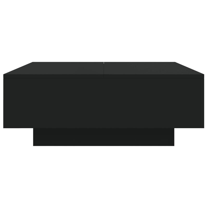 Măsuță de cafea cu lumini LED, negru, 80x80x31 cm