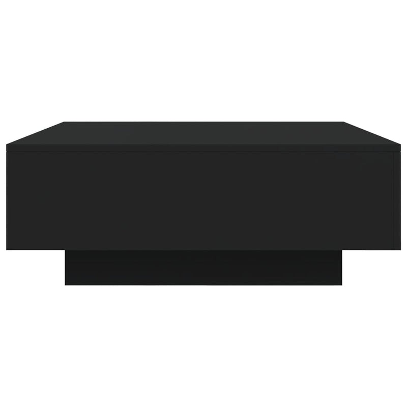Măsuță de cafea cu lumini LED, negru, 80x80x31 cm