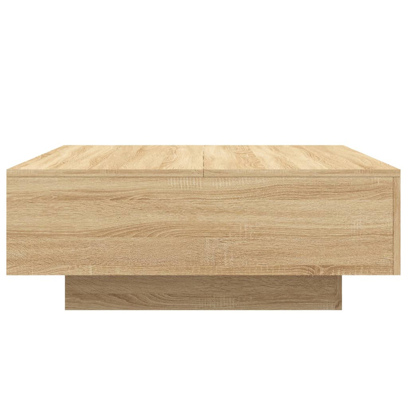 Măsuță de cafea cu lumini LED, stejar sonoma, 80x80x31 cm