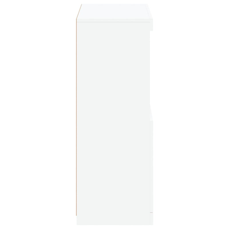 Dulap lateral cu lumini LED, alb, lemn prelucrat