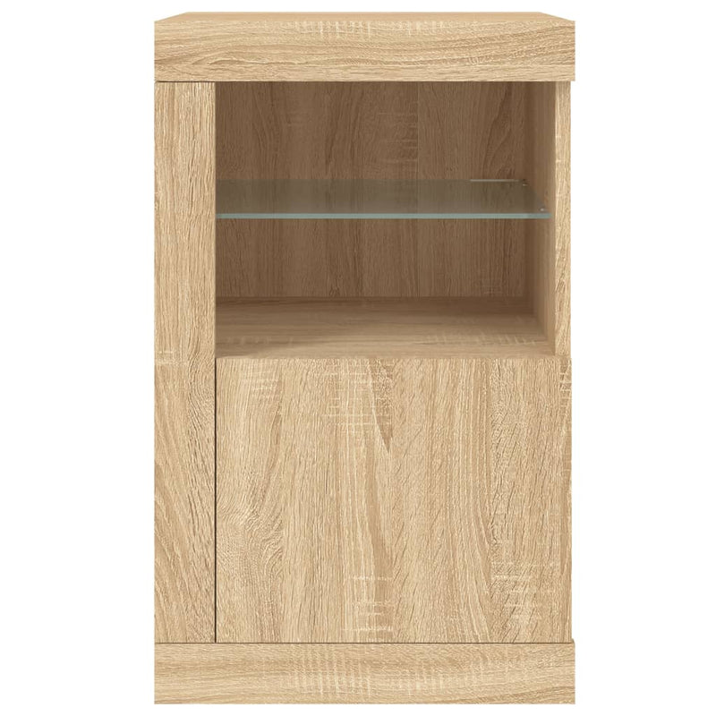 Dulapuri laterale cu lumini LED 2 buc. stejar sonoma
