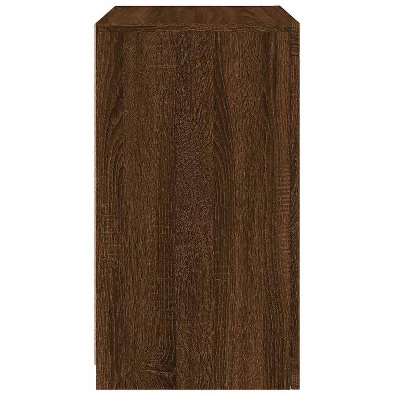 Dulap lateral cu lumini LED, stejar maro, lemn prelucrat