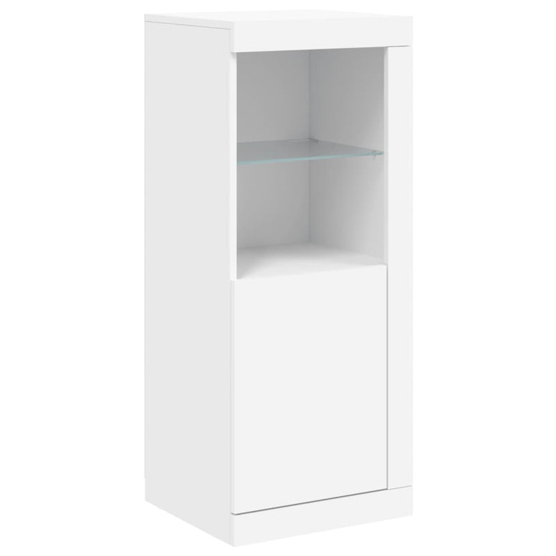 Servantă cu lumini LED, alb, 41x37x100 cm