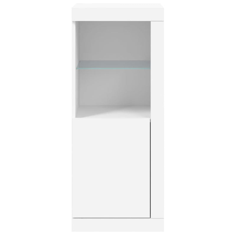 Servantă cu lumini LED, alb, 41x37x100 cm