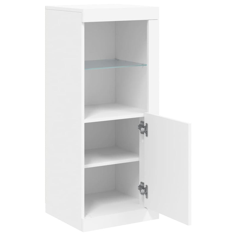 Servantă cu lumini LED, alb, 41x37x100 cm