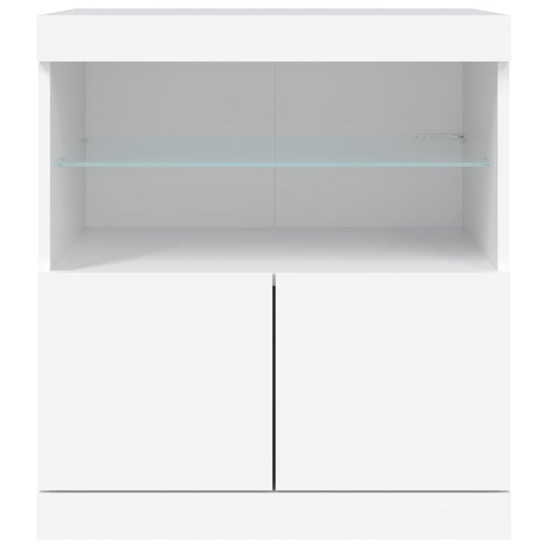 Servantă cu lumini LED, alb, 60x37x67 cm