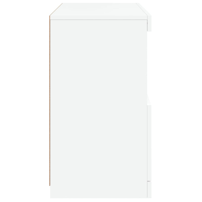 Servantă cu lumini LED, alb, 60x37x67 cm