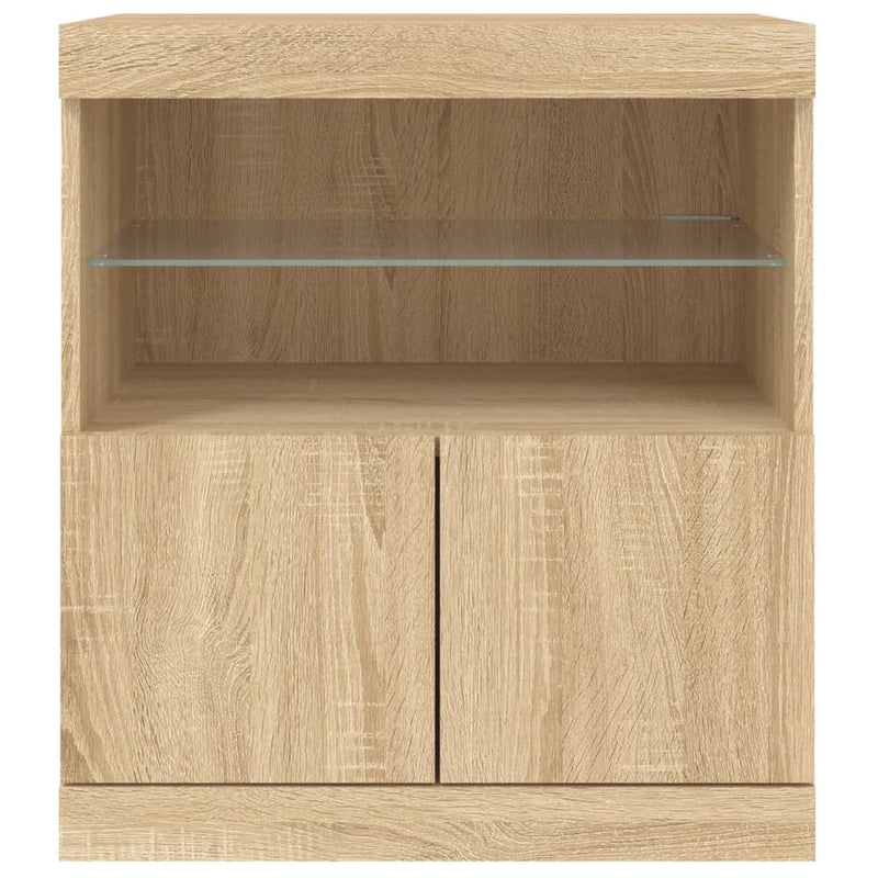 Servantă cu lumini LED, stejar sonoma, 60x37x67 cm