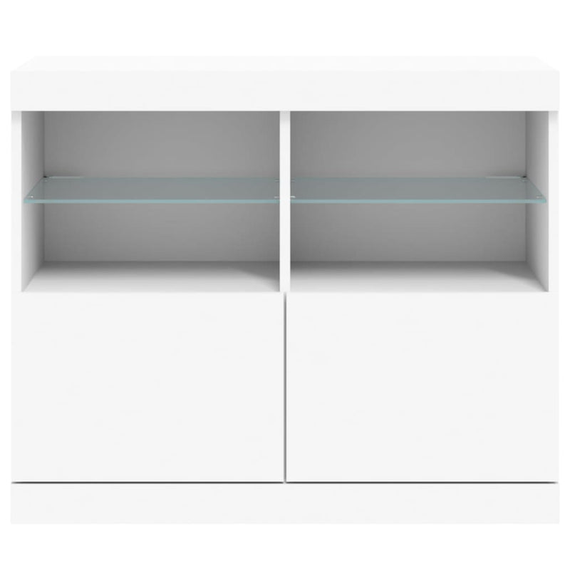 Servantă cu lumini LED, alb, 81x37x67 cm