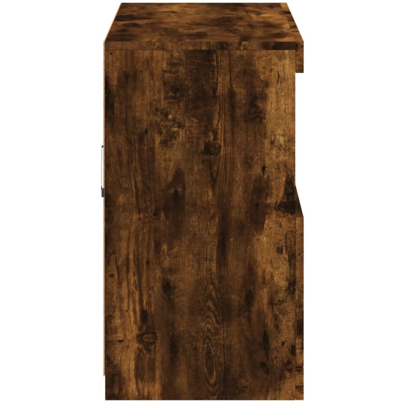 Servantă cu lumini LED, stejar fumuriu, 81x37x67 cm