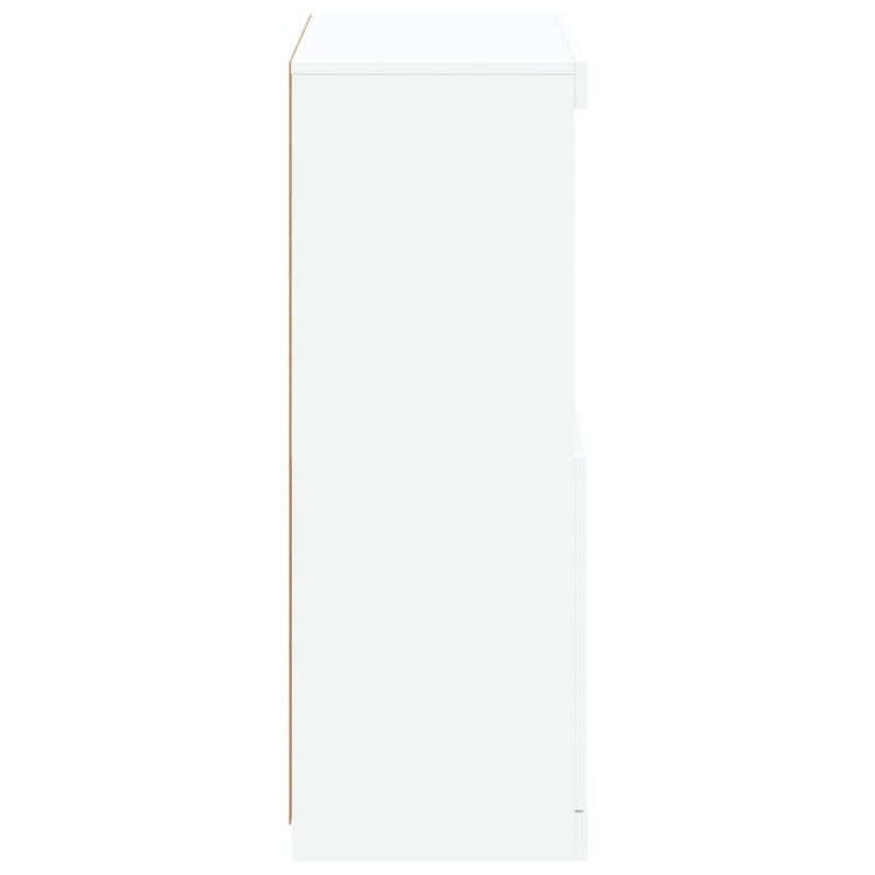 Servantă cu lumini LED, alb, 60,5x37x100 cm