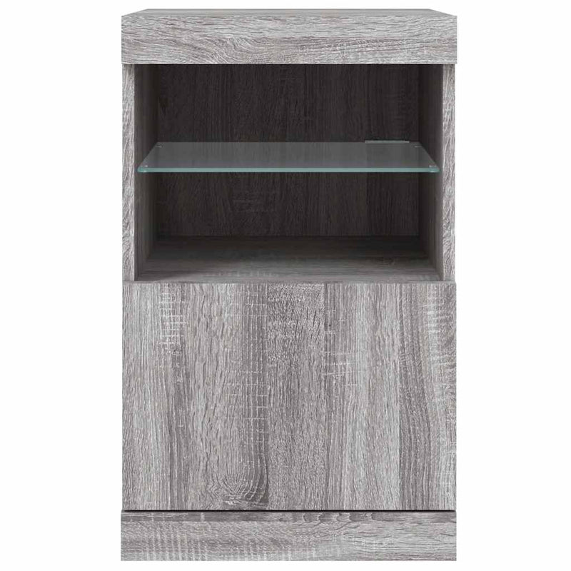 Servantă cu lumini LED, gri sonoma, 41x37x67 cm