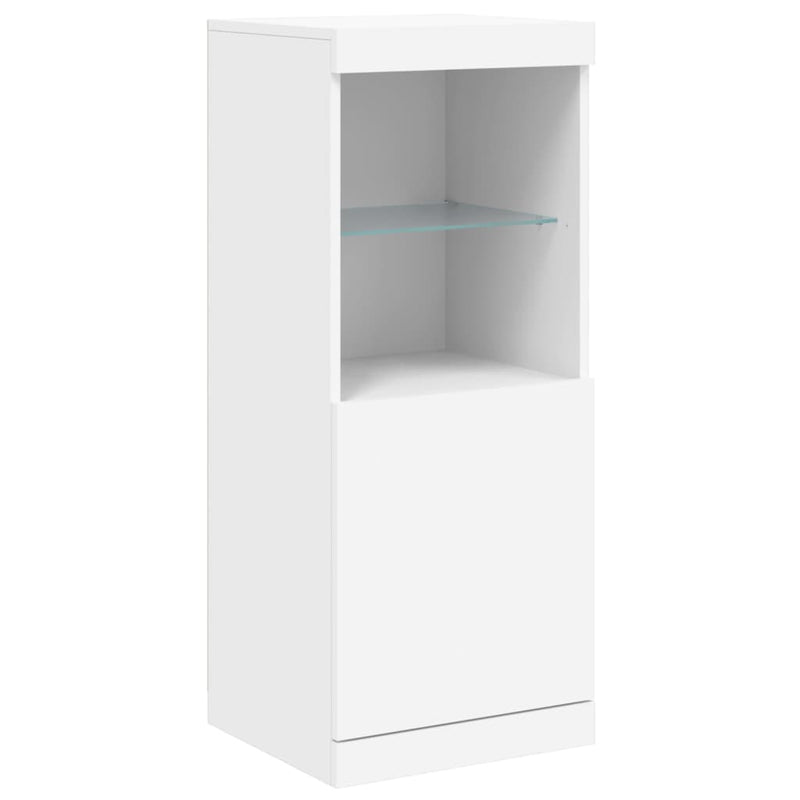 Servantă cu lumini LED, alb, 41x37x100 cm