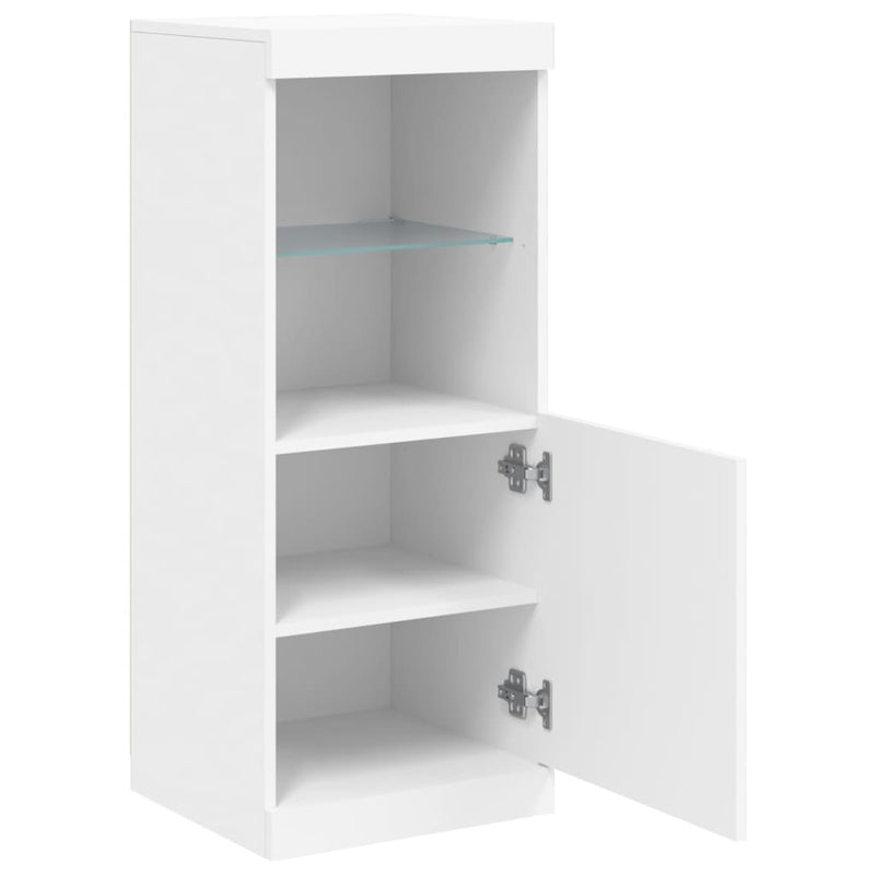 Servantă cu lumini LED, alb, 41x37x100 cm