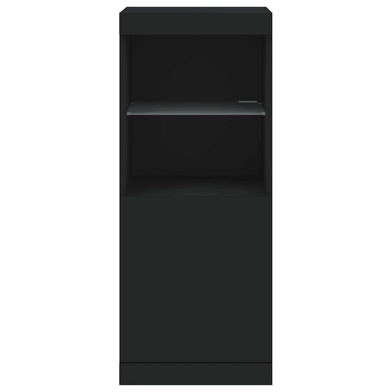 Servantă cu lumini LED, negru, 41x37x100 cm