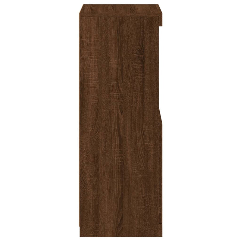 Servantă cu lumini LED, stejar maro, 41x37x100 cm