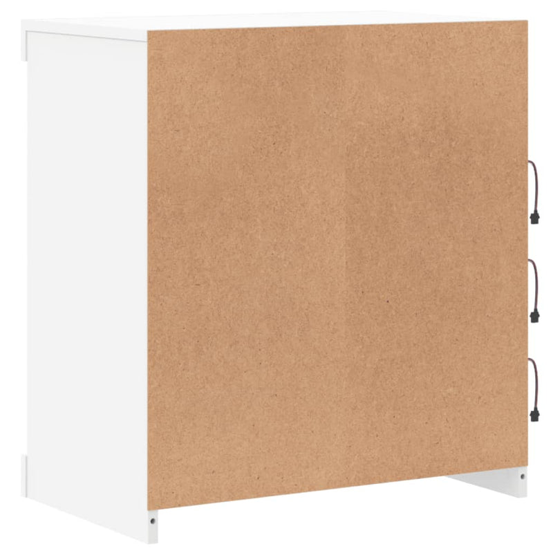 Servantă cu lumini LED, alb, 60,5x37x67 cm