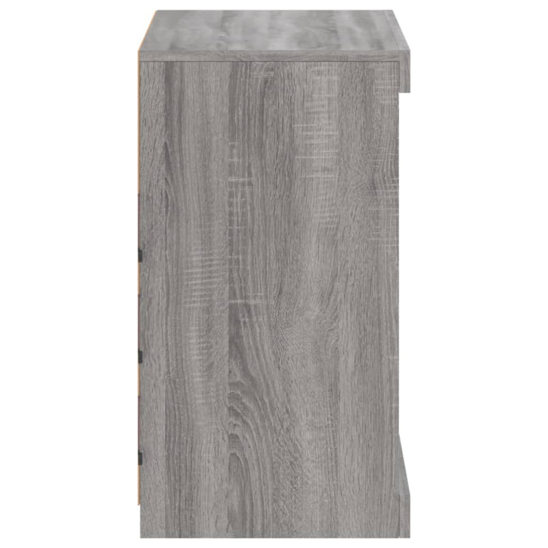 Servantă cu lumini LED, gri sonoma, 60,5x37x67 cm