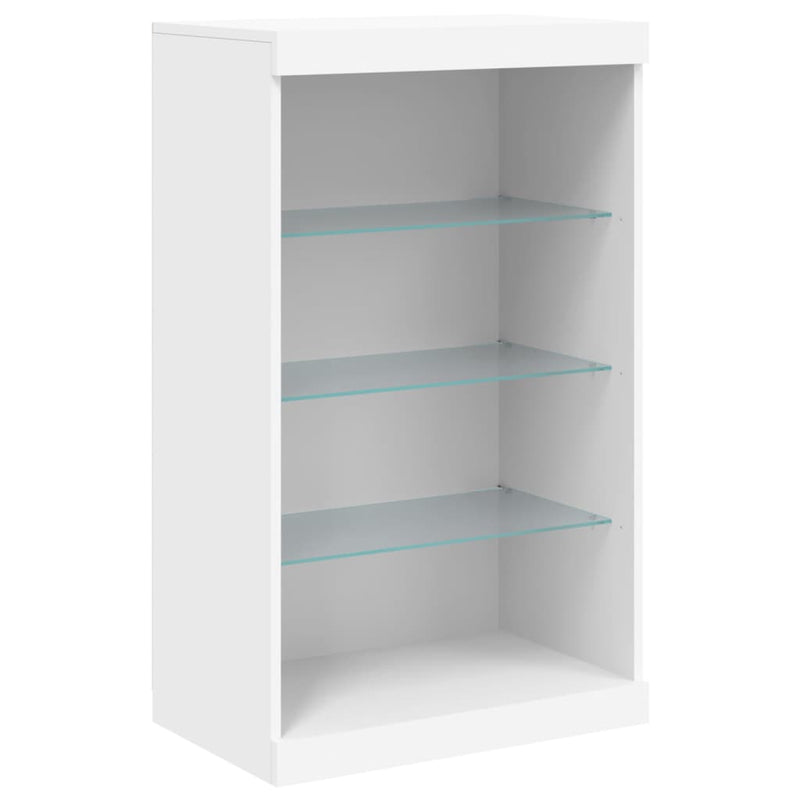 Servantă cu lumini LED, alb, 60,5x37x100 cm