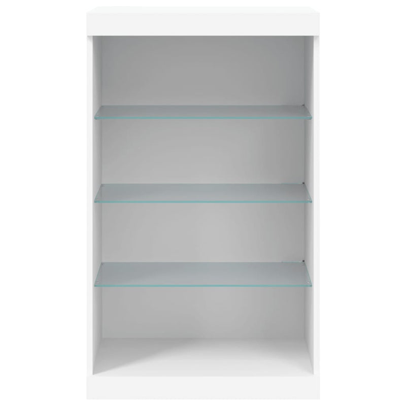 Servantă cu lumini LED, alb, 60,5x37x100 cm