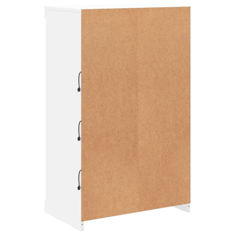 Servantă cu lumini LED, alb, 60,5x37x100 cm