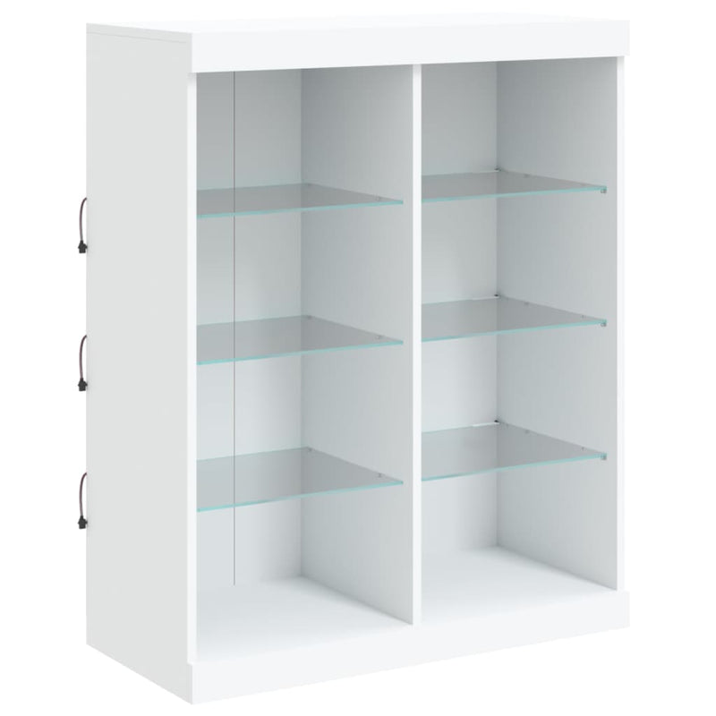 Servantă cu lumini LED, alb, 81x37x100 cm