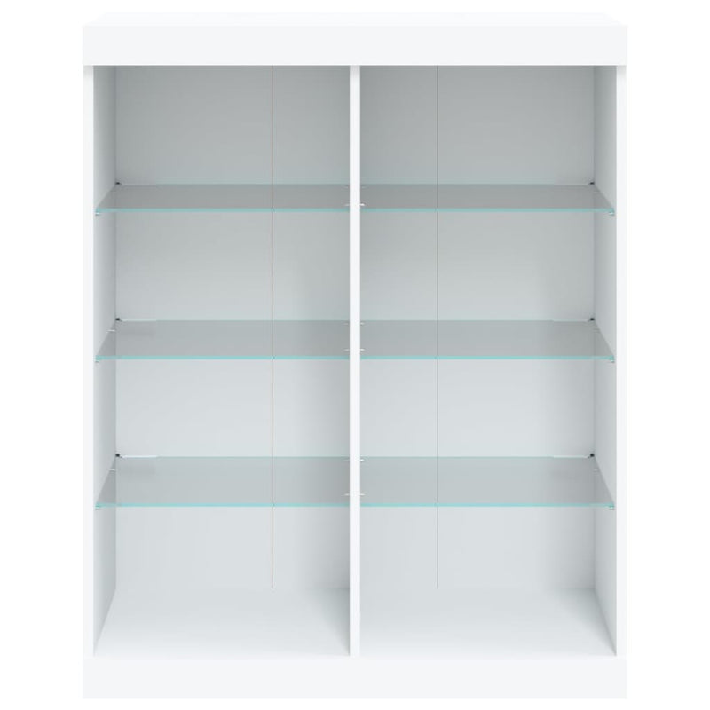 Servantă cu lumini LED, alb, 81x37x100 cm